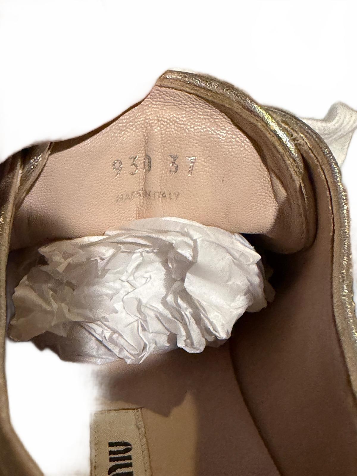 Miu Miu Gold Glitter Sneakers