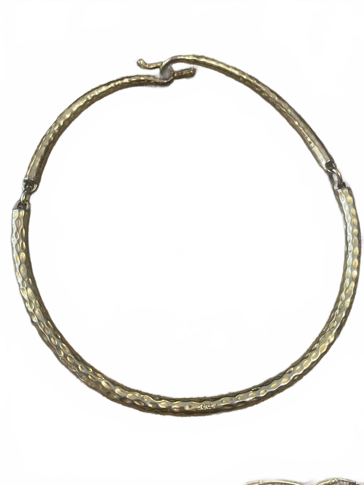 Spectacular hammered gold choker necklace