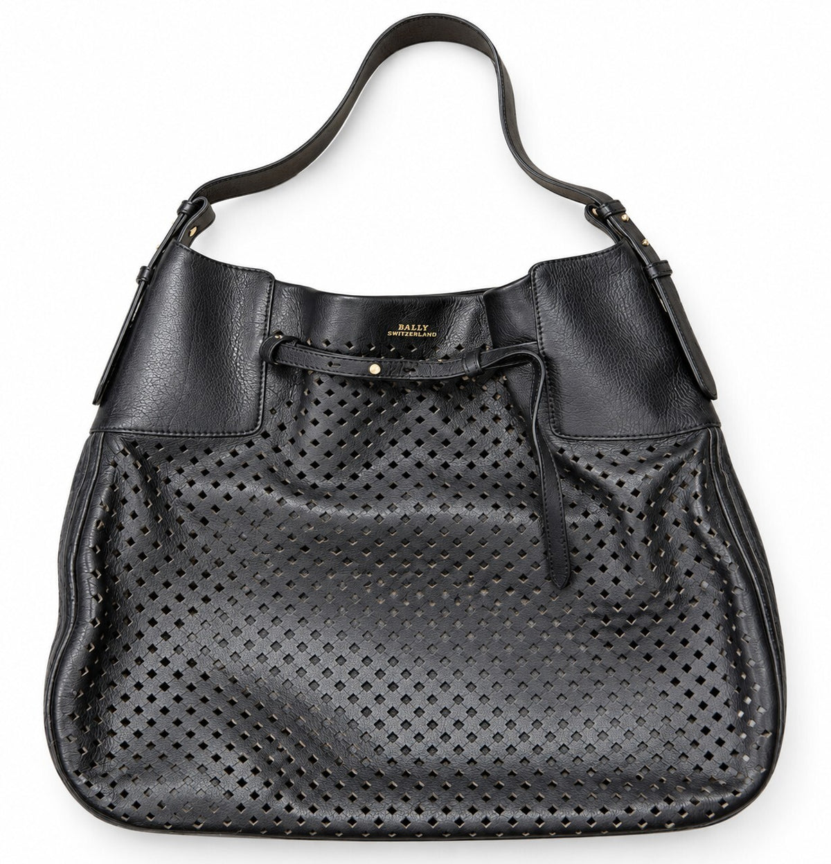Bally Perforated Leather Shoulder Bag