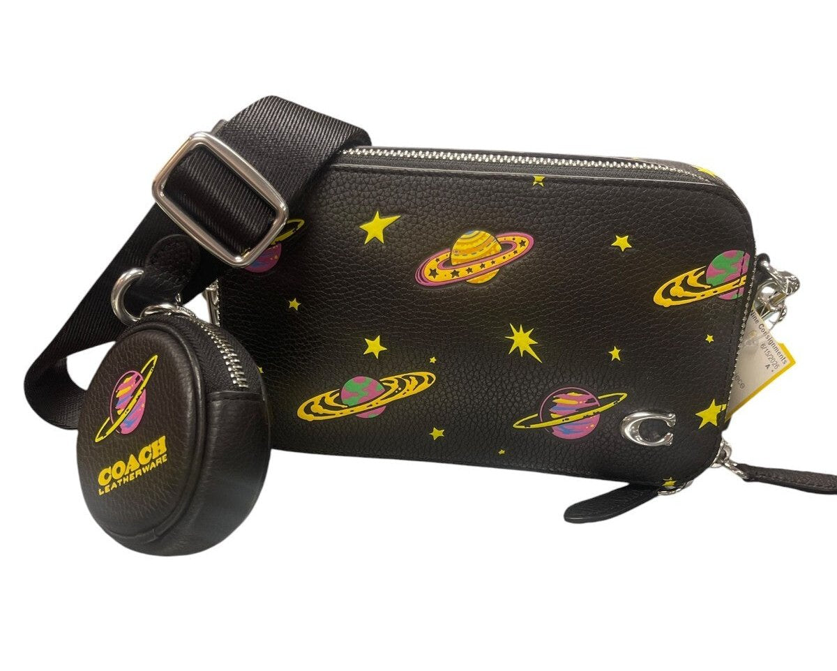 Rare* Cosmic Coach Charter Slim Crossbody With Planet Print