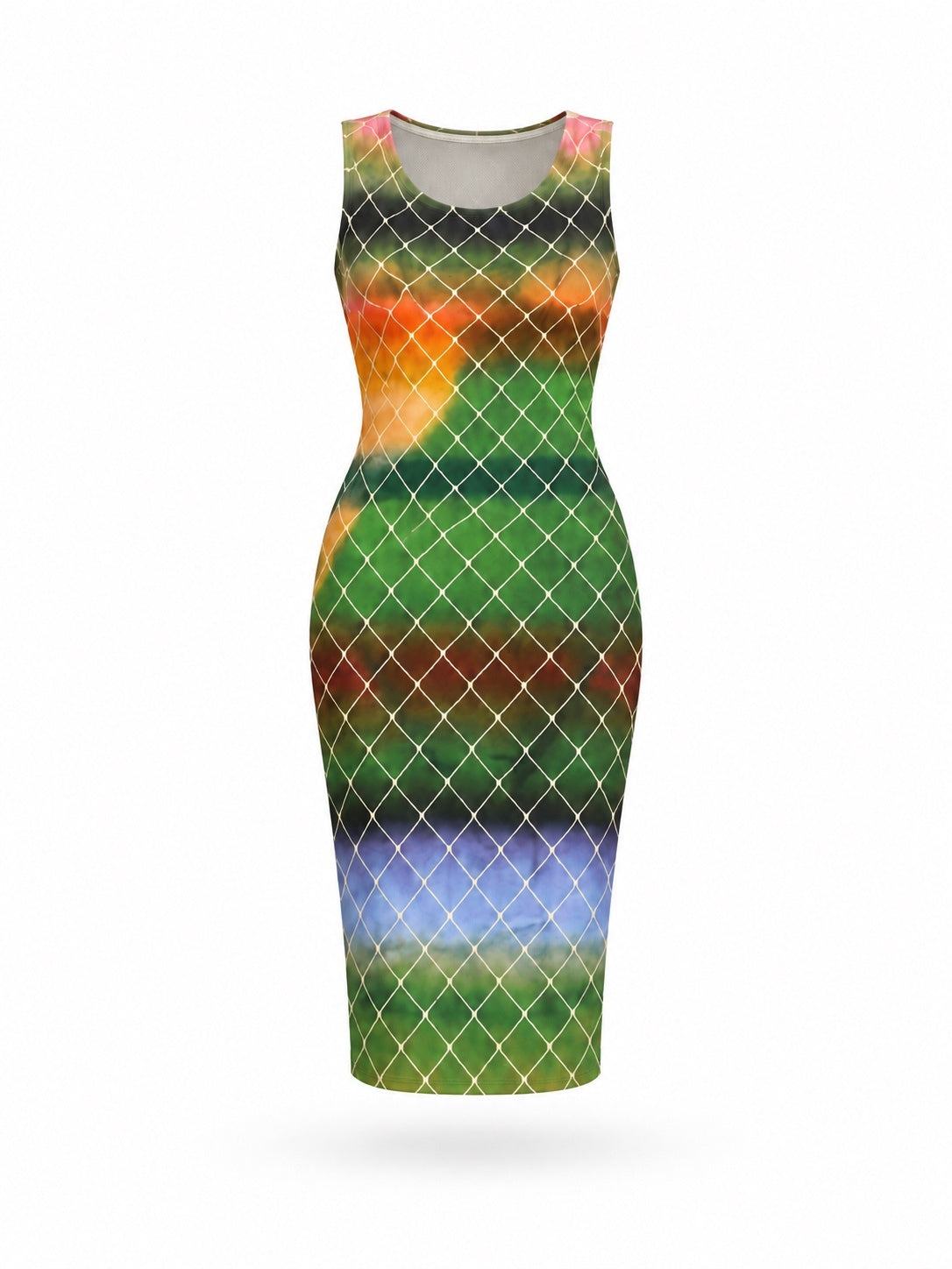 Akris Punto - Rainbow Ombre Diamond Print Midi Dress