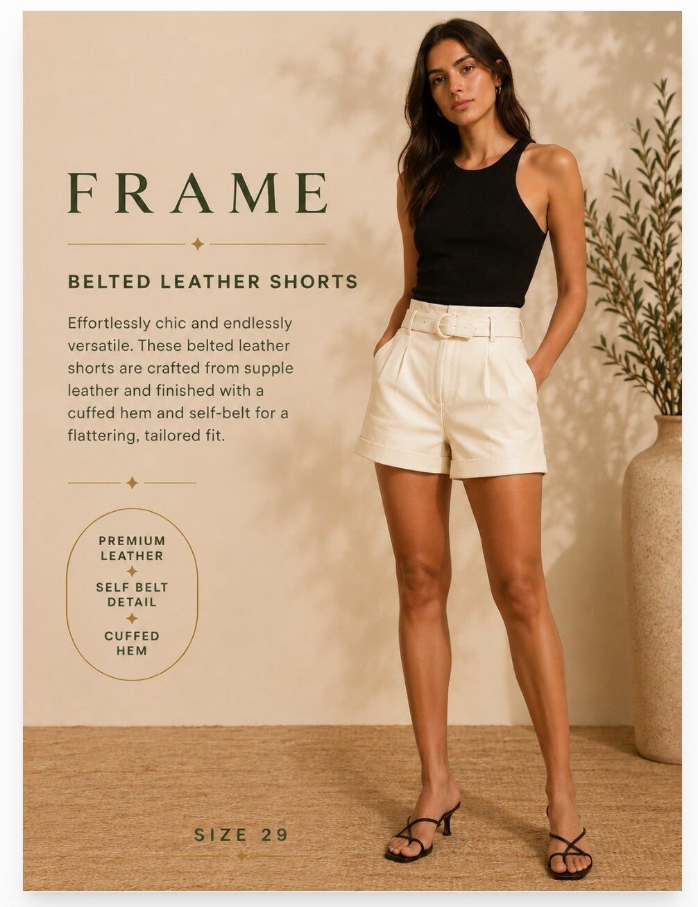 Frame Lamb Leather Shorts