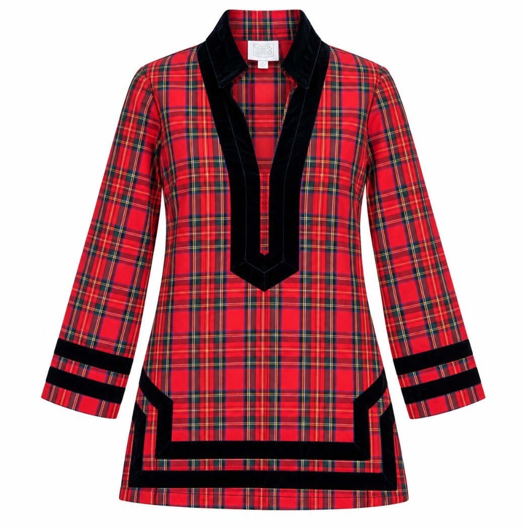 STS Holiday Plaid Tunic Top