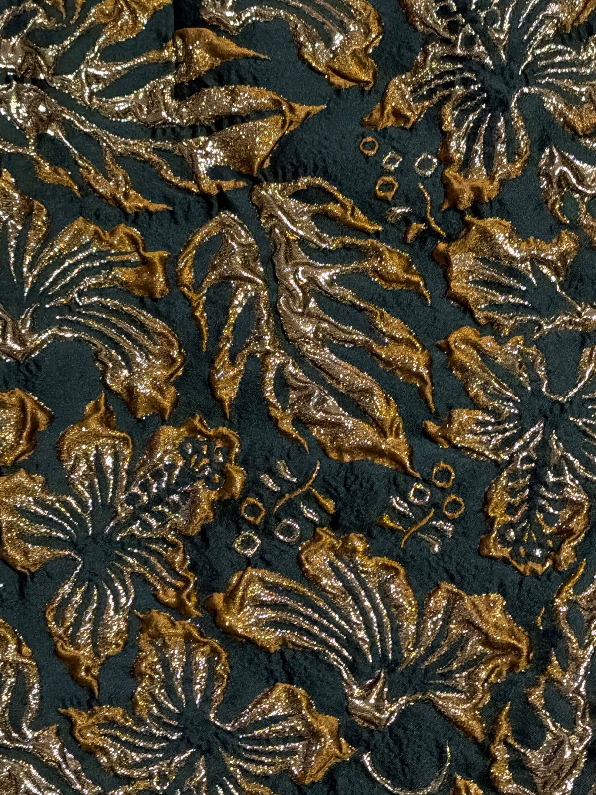 Prada Gold & Green Brocade mini skirt
