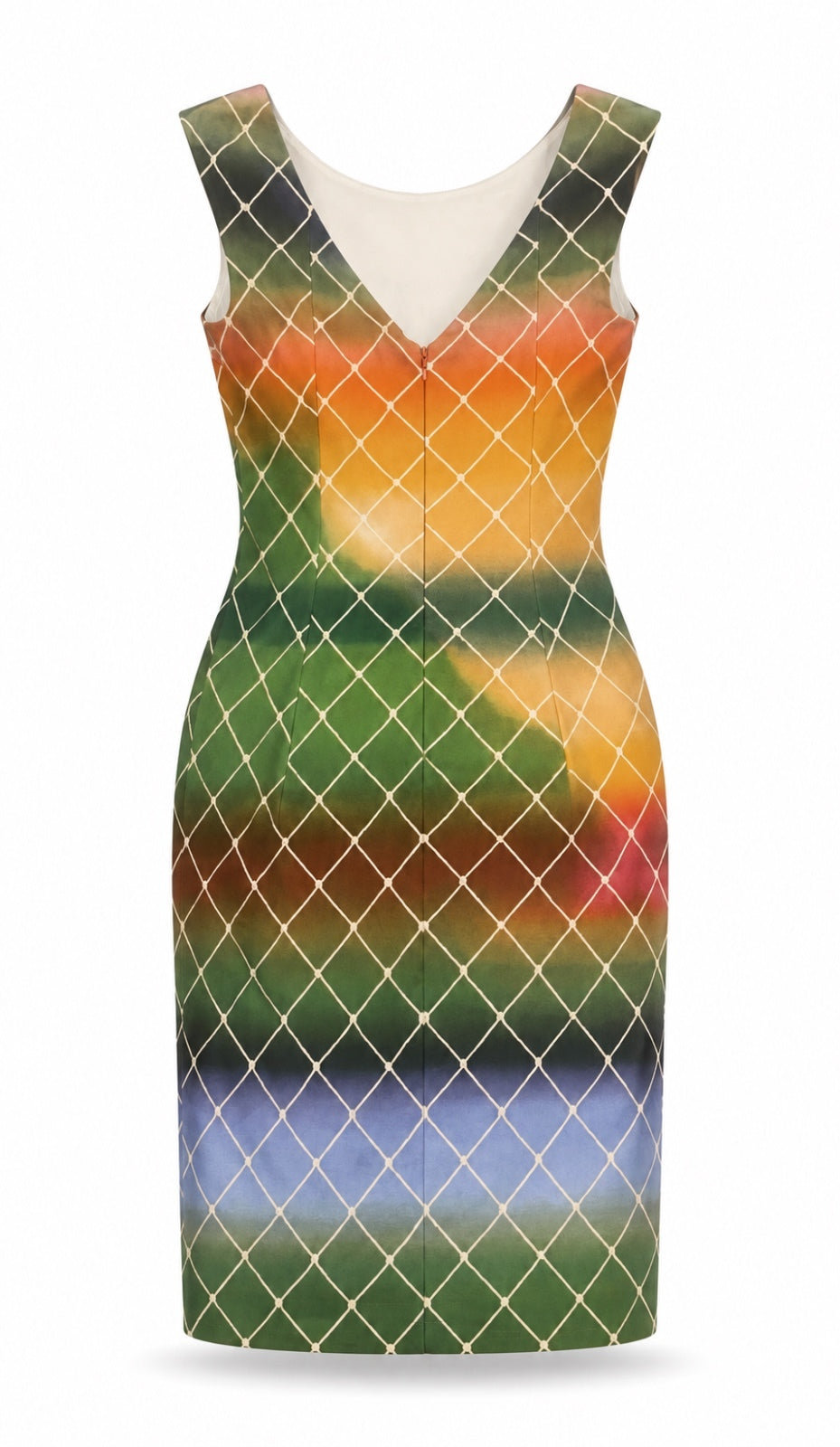 Akris Punto - Rainbow Ombre Diamond Print Midi Dress