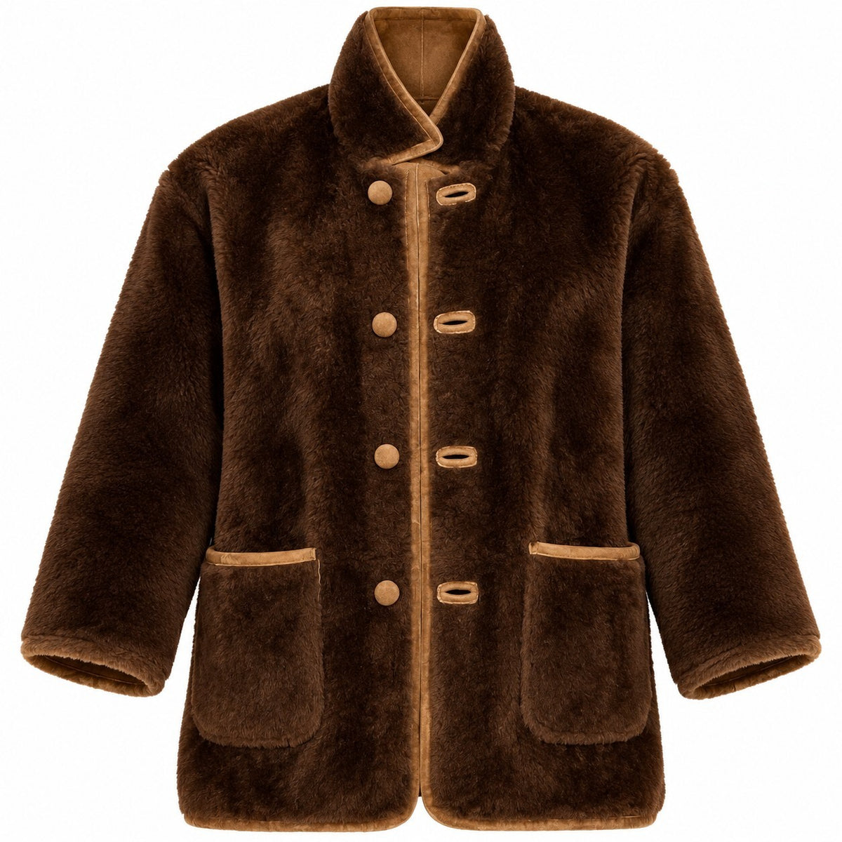 Denimaxx Men's Reversible Shearling Leather Coat