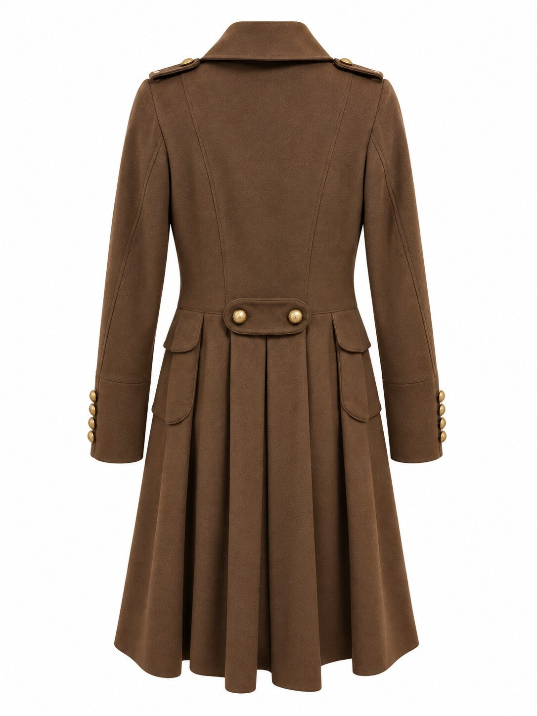 Burberry London Brown Military Wool Coat