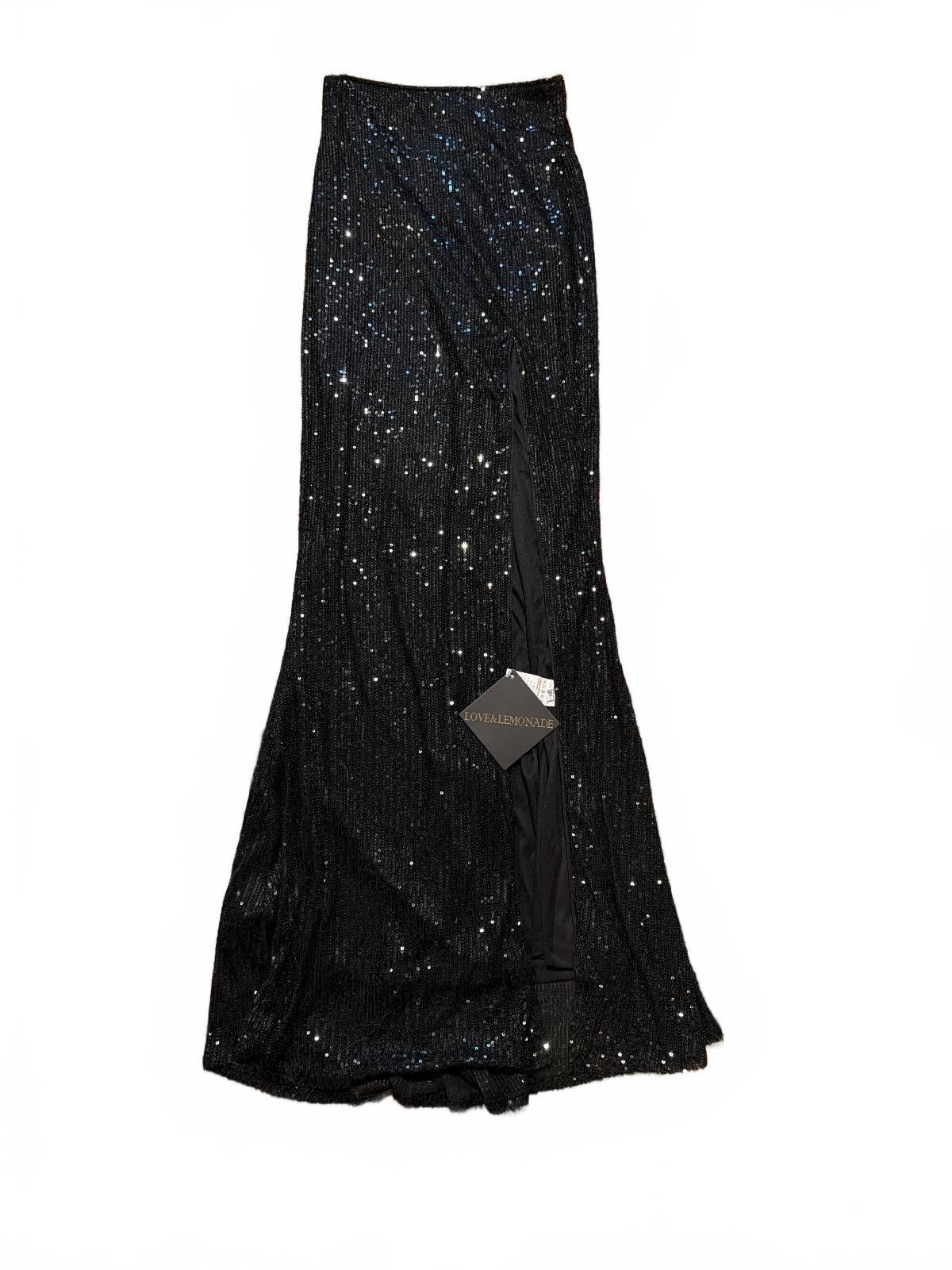 NWT Love & Lemonade Sequin High Slit Skirt