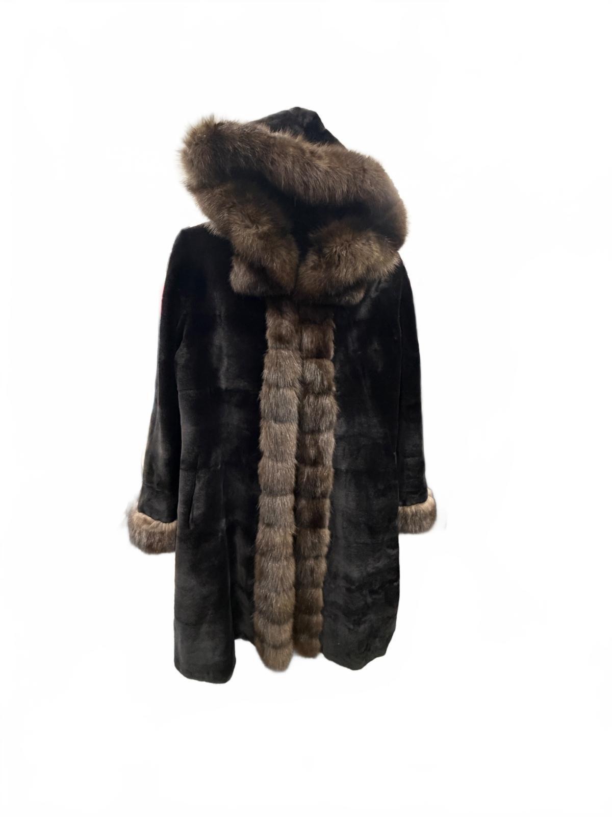Luxury Reversible Fur Coat with Genuine Russian SOBOL Sable Trim