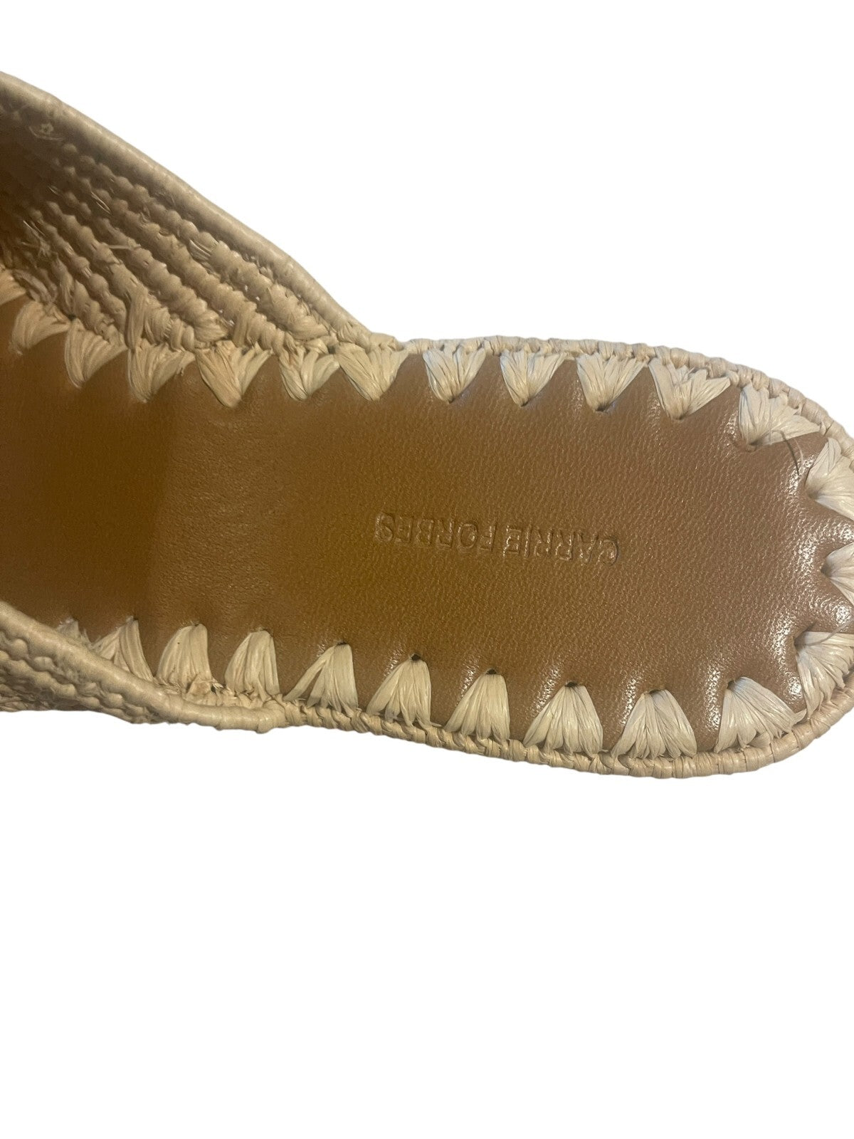 Carrie Forbes Karim Woven Raffia Wedge Slide Sandals - size 10