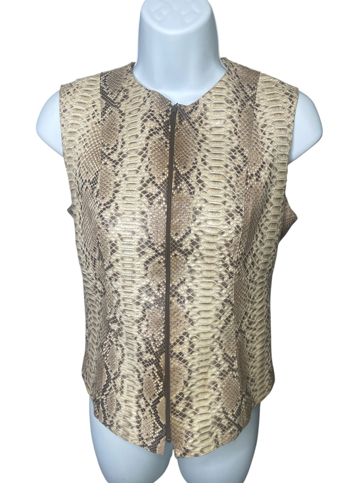 Tahari Python embossed Leather Vest