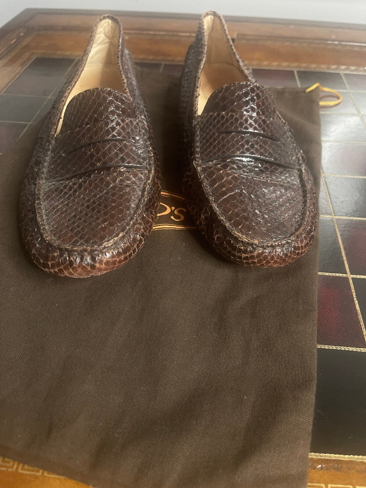 Tod's Snakeskin Drivers