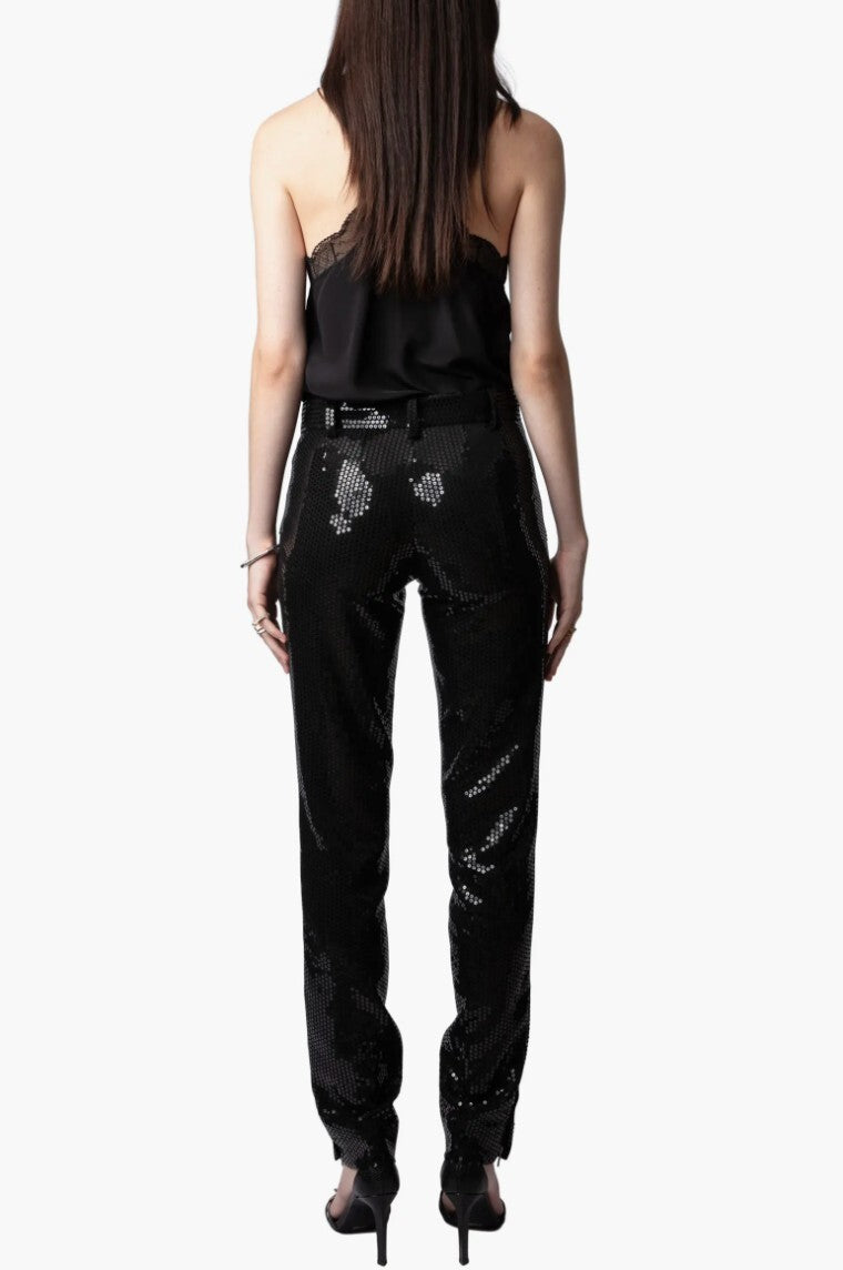 Zadig & Voltaire Prune Sequin Pants - Size 40
