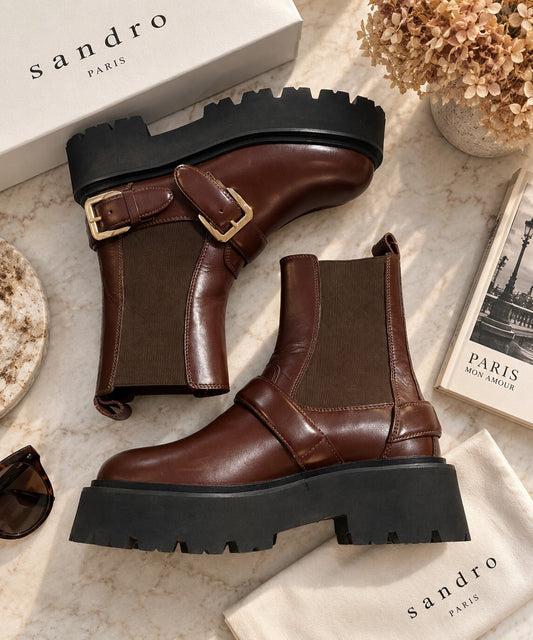 NWOB Sandro buckled Chelsea Boots- size 36