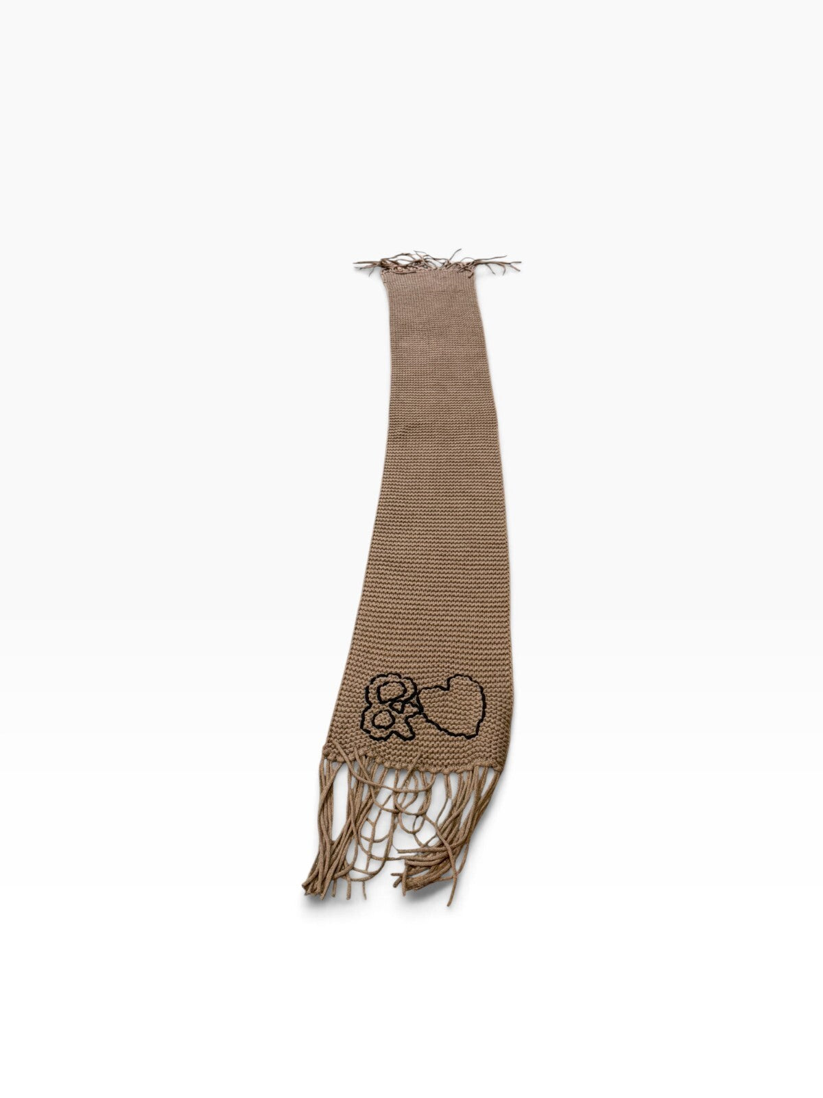 Kerri Rosenthal Cotton Cashmere Blend Knit Scarf with Fringe