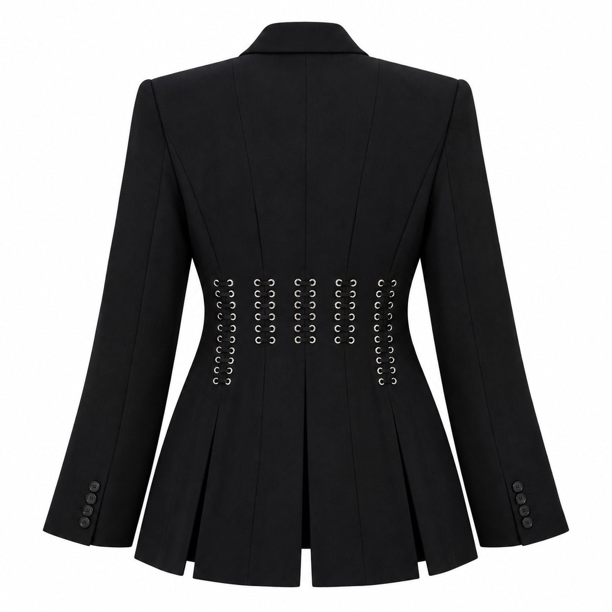 Alexander McQueen Black Lace-Up Corset Blazer
