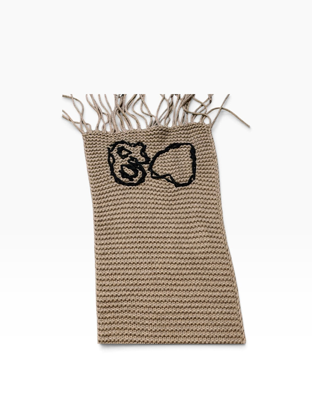 Kerri Rosenthal Cotton Cashmere Blend Knit Scarf with Fringe
