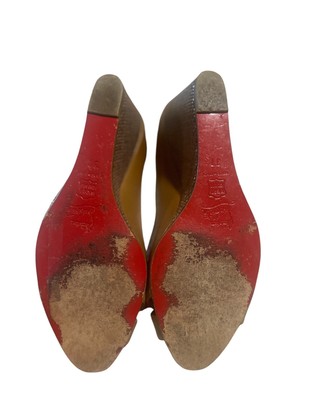 Christian Louboutin peep toe wedge - size 37