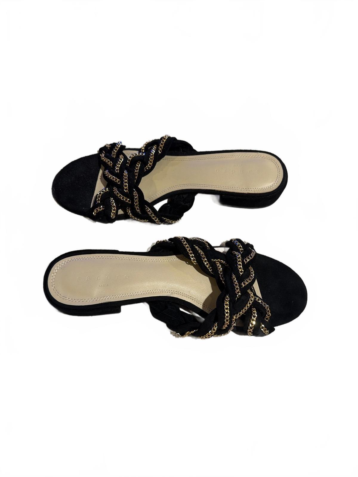 Sandro Black & Gold Sandals