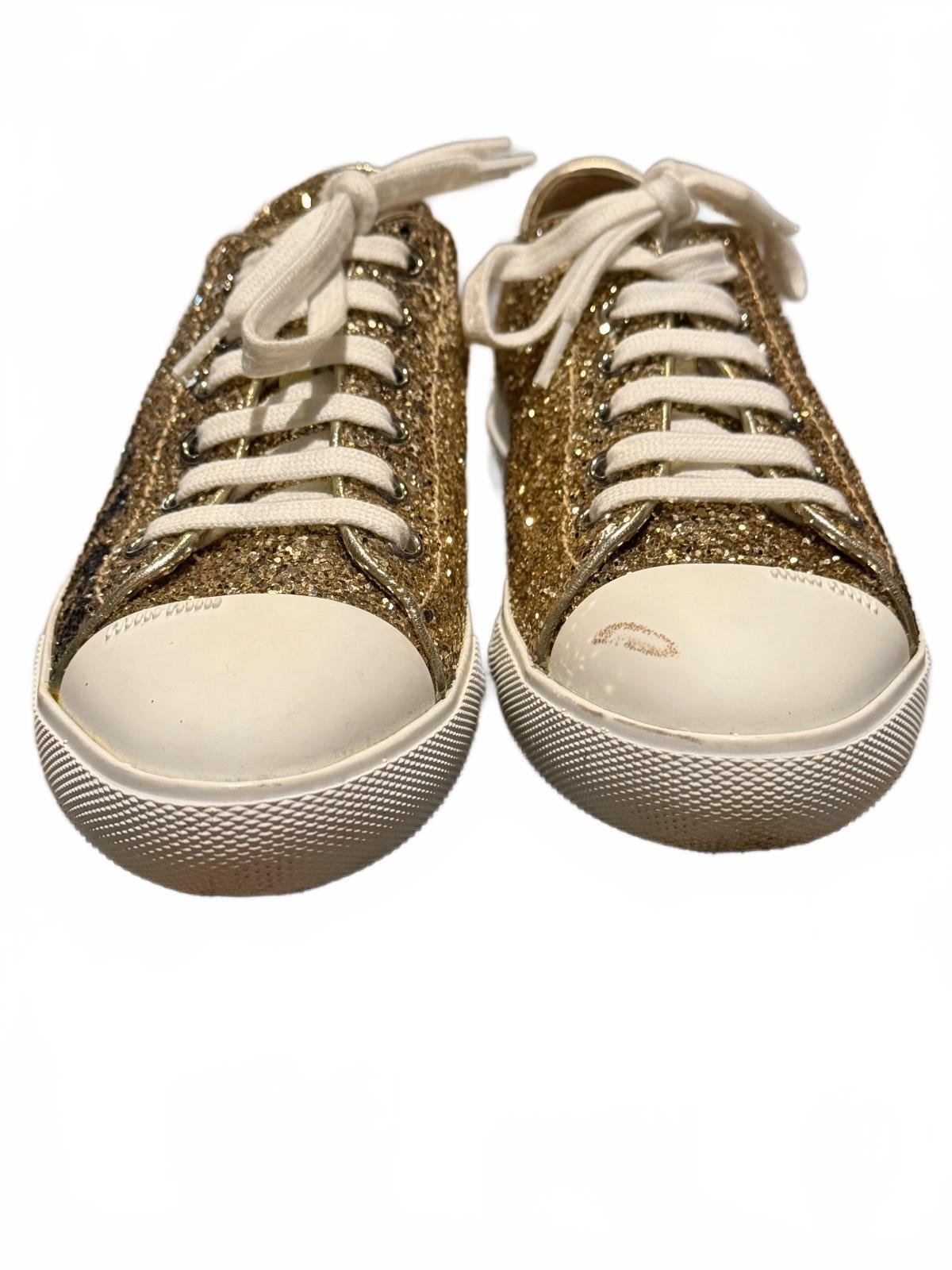 Miu Miu Gold Glitter Sneakers
