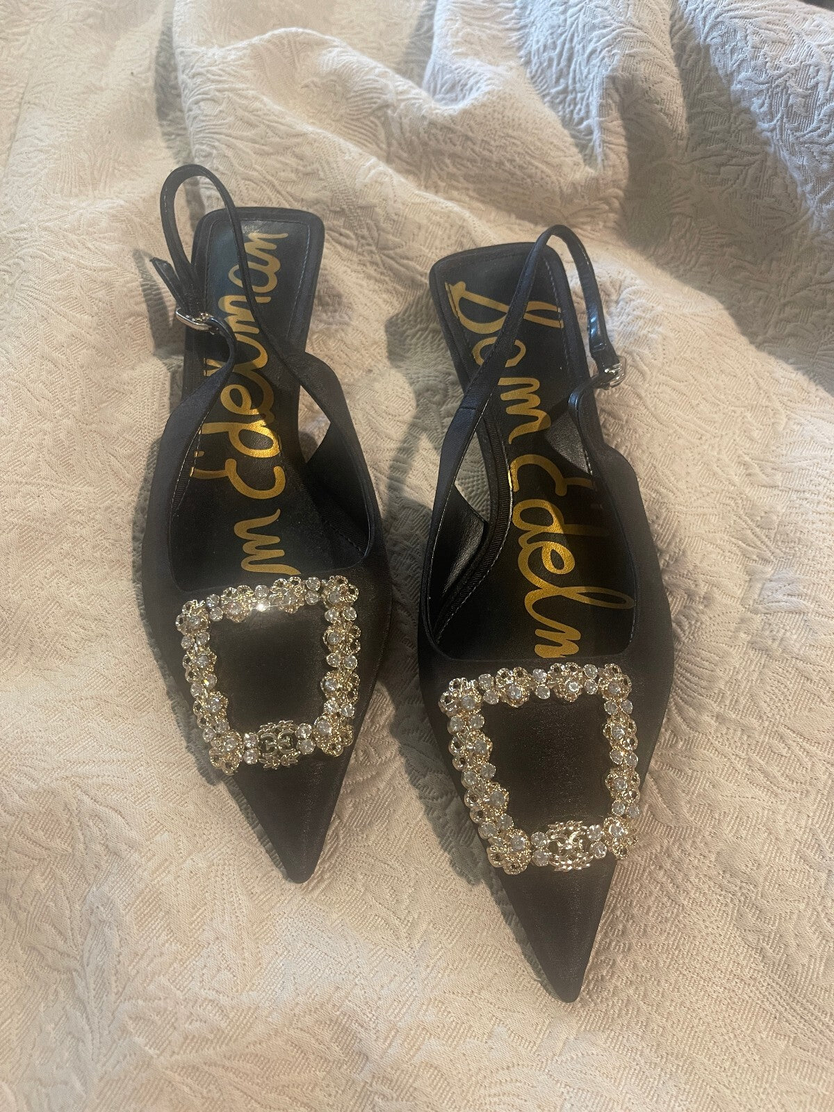 Sam Edelman Kaitlyn Slingback Pointed Toe Kitten Heel Pump