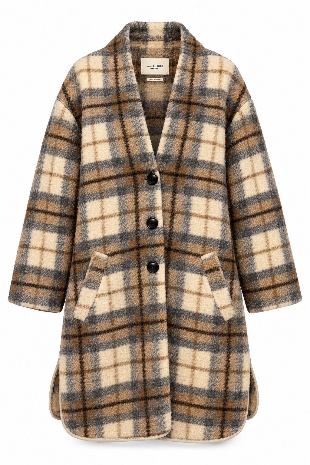 Oversized Isabel Marant Étoile Gabriel Plaid Wool Blend Coat