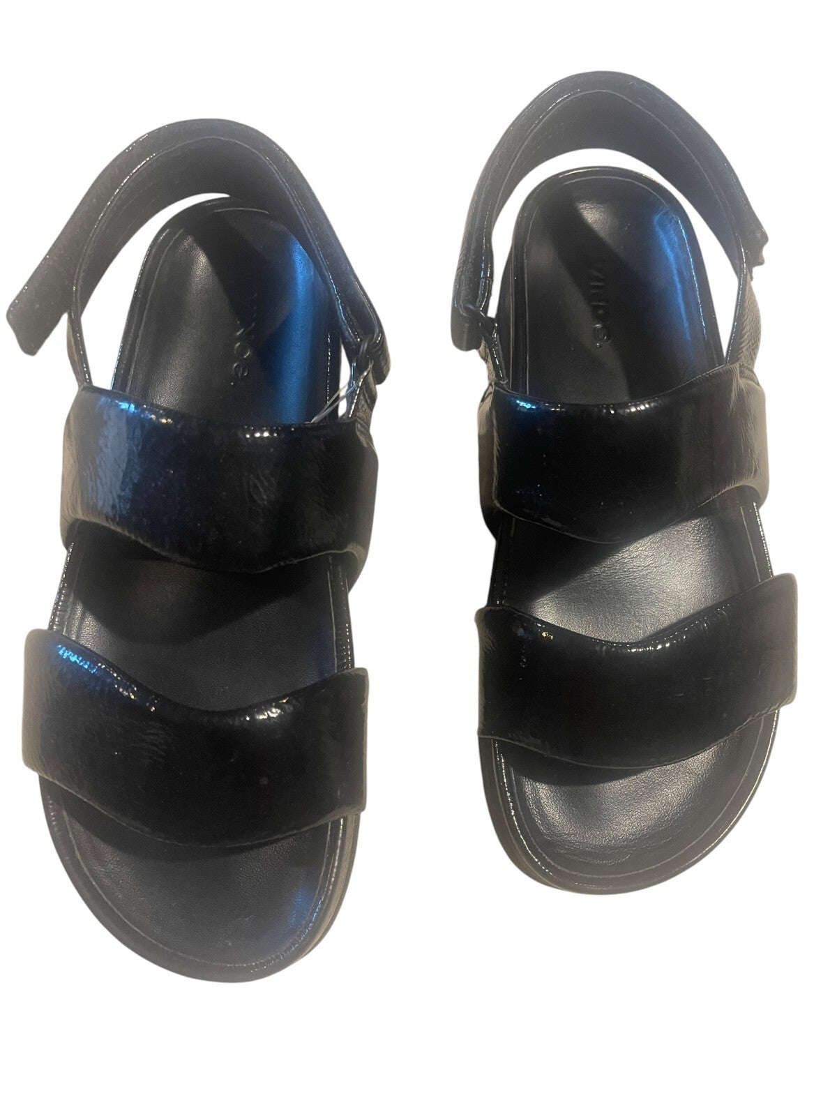Vince Gemini Crinkled Patent Leather Sandals - Size 7.5