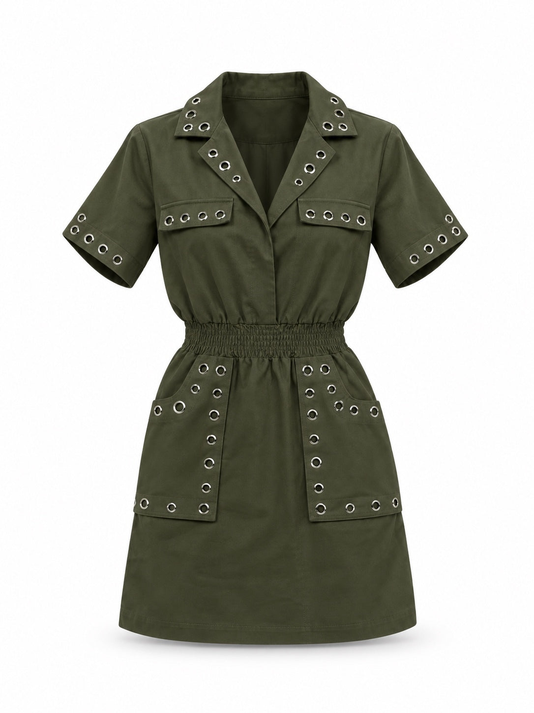 Maje Ramil Eyelet-Embellished Cotton-Gabardine Mini Dress