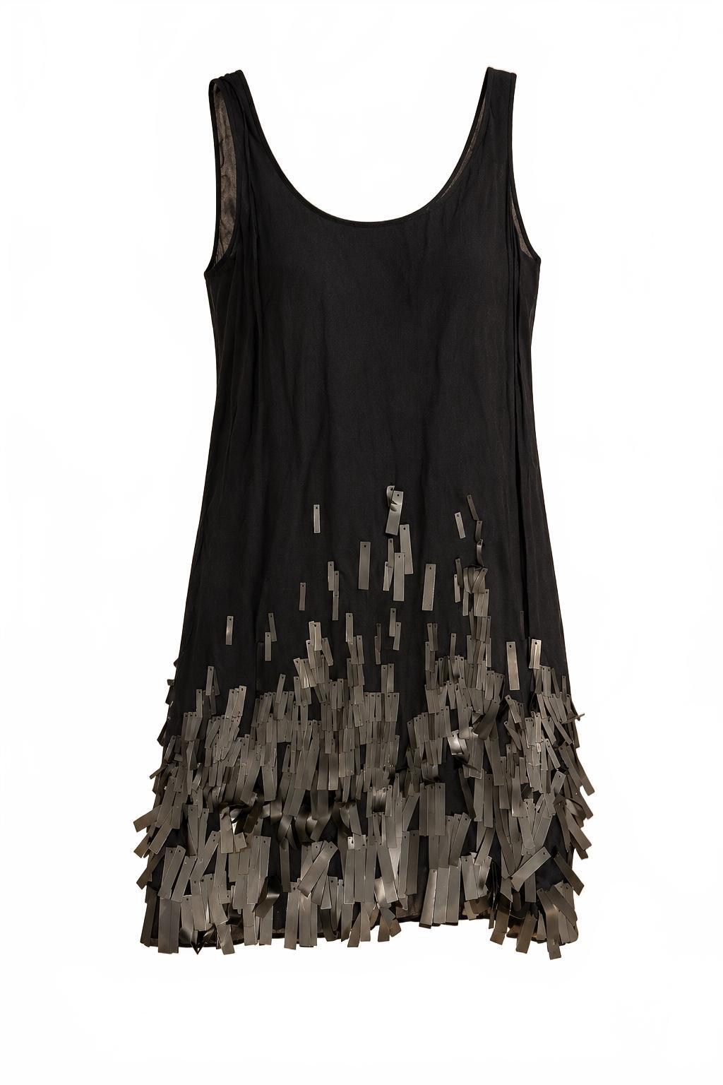Diane von Furstenberg Black Embellished Shift Dress