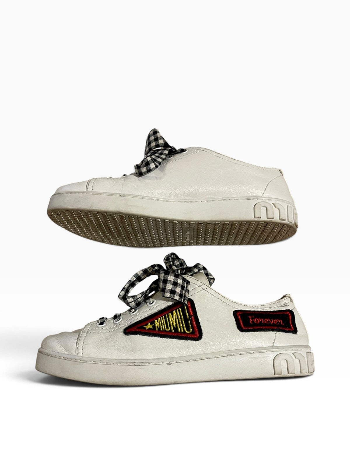 Miu Miu Vichy Gingham Ribbon Sneakers