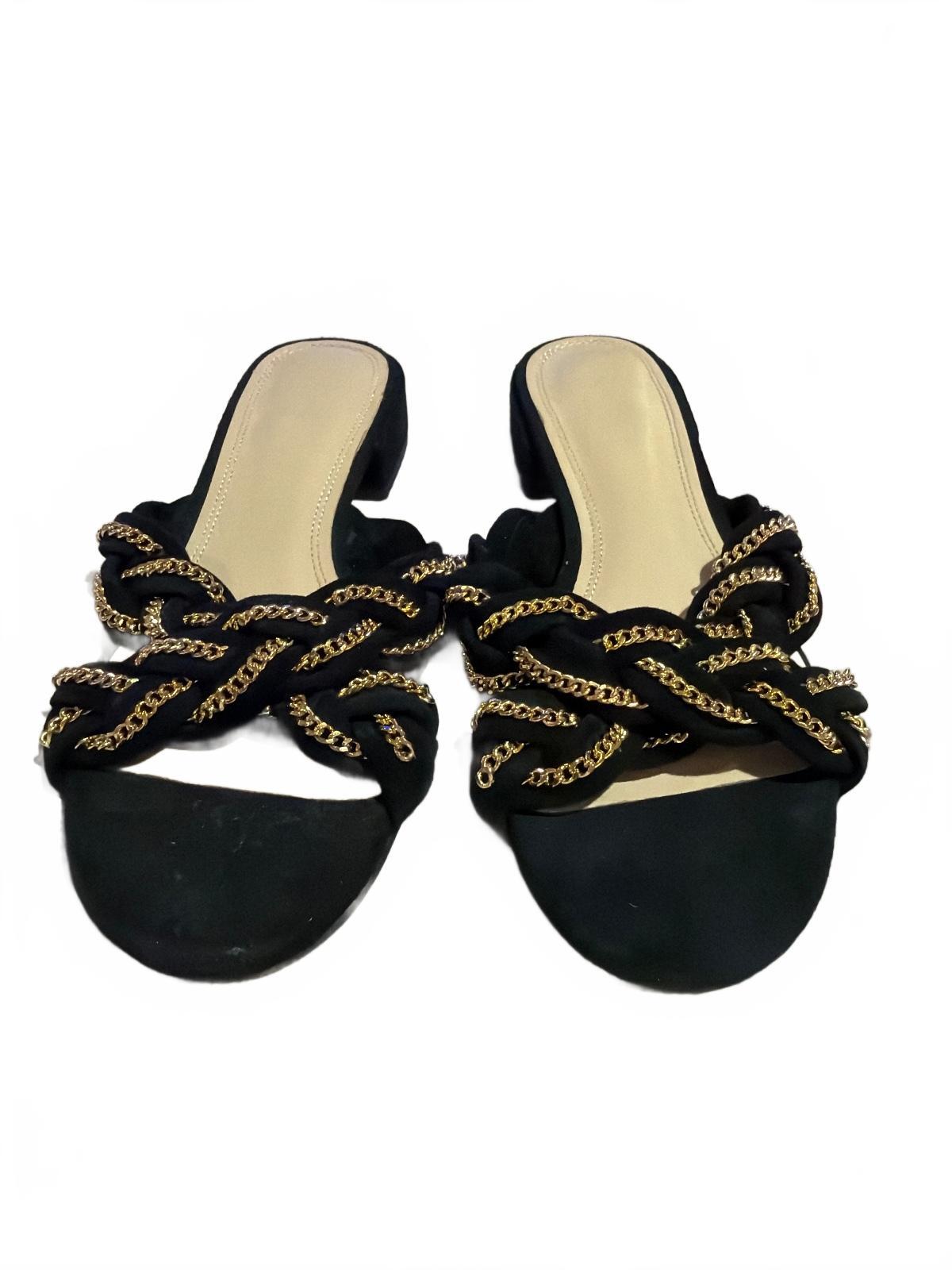 Sandro Black & Gold Sandals