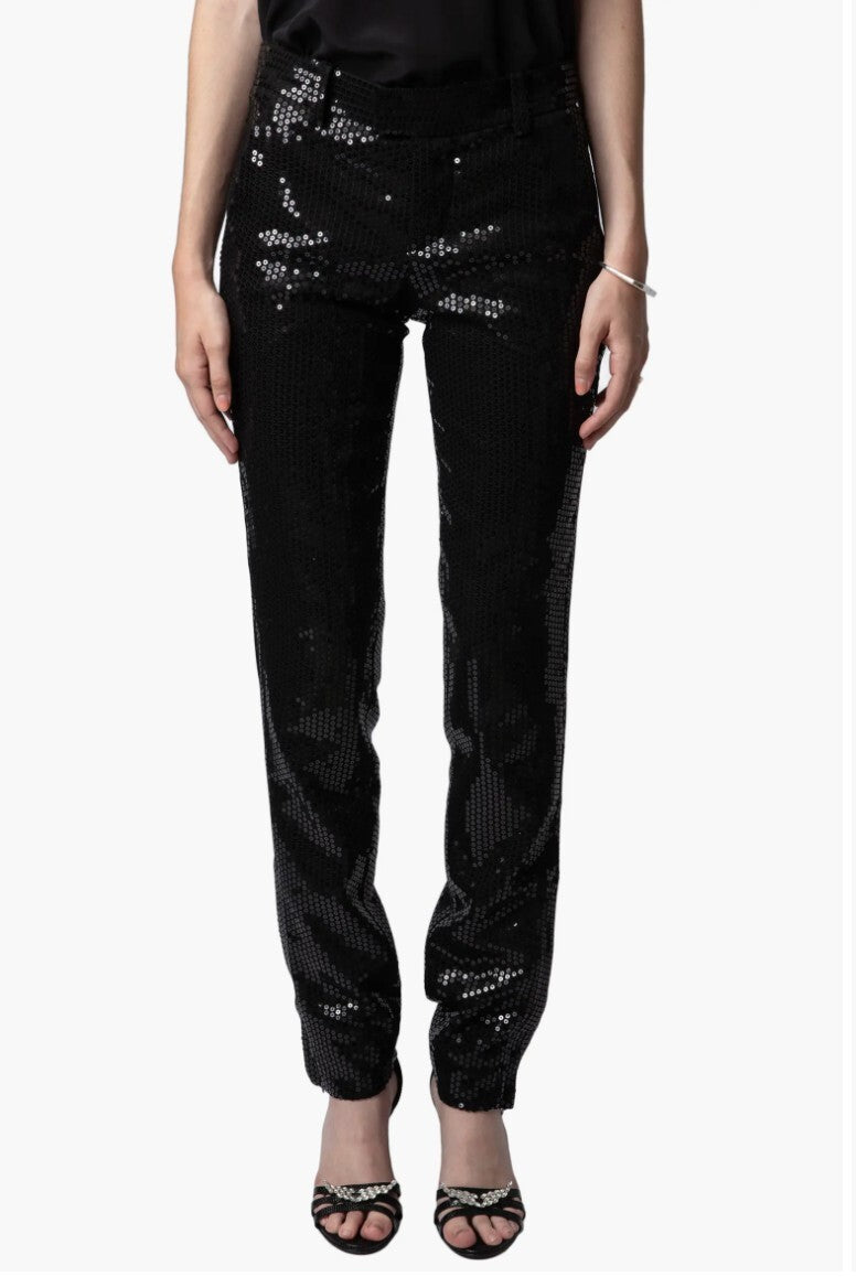 Zadig & Voltaire Prune Sequin Pants - Size 40