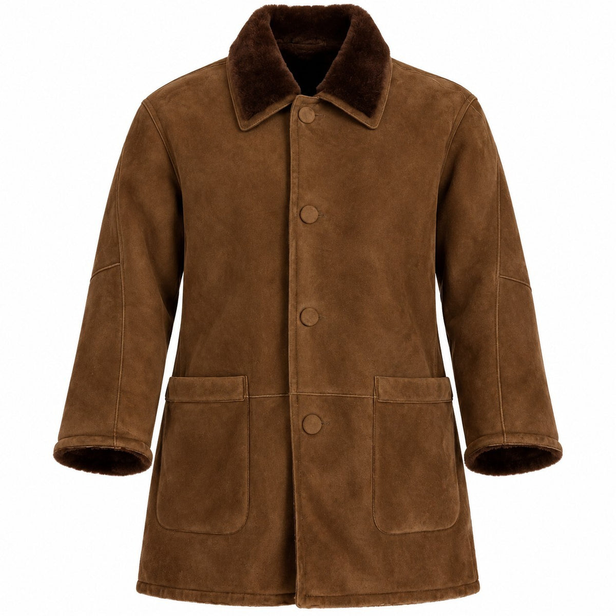 Denimaxx Men's Reversible Shearling Leather Coat