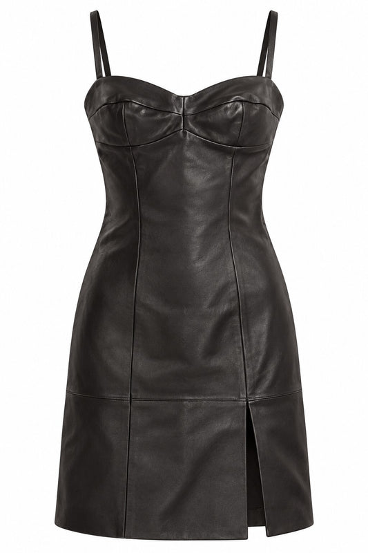 Michael Kors Collection Leather Sleeveless Dress