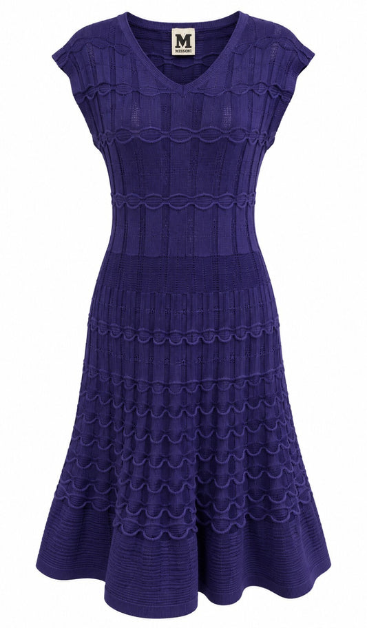 M Missoni Purple Knit Dress