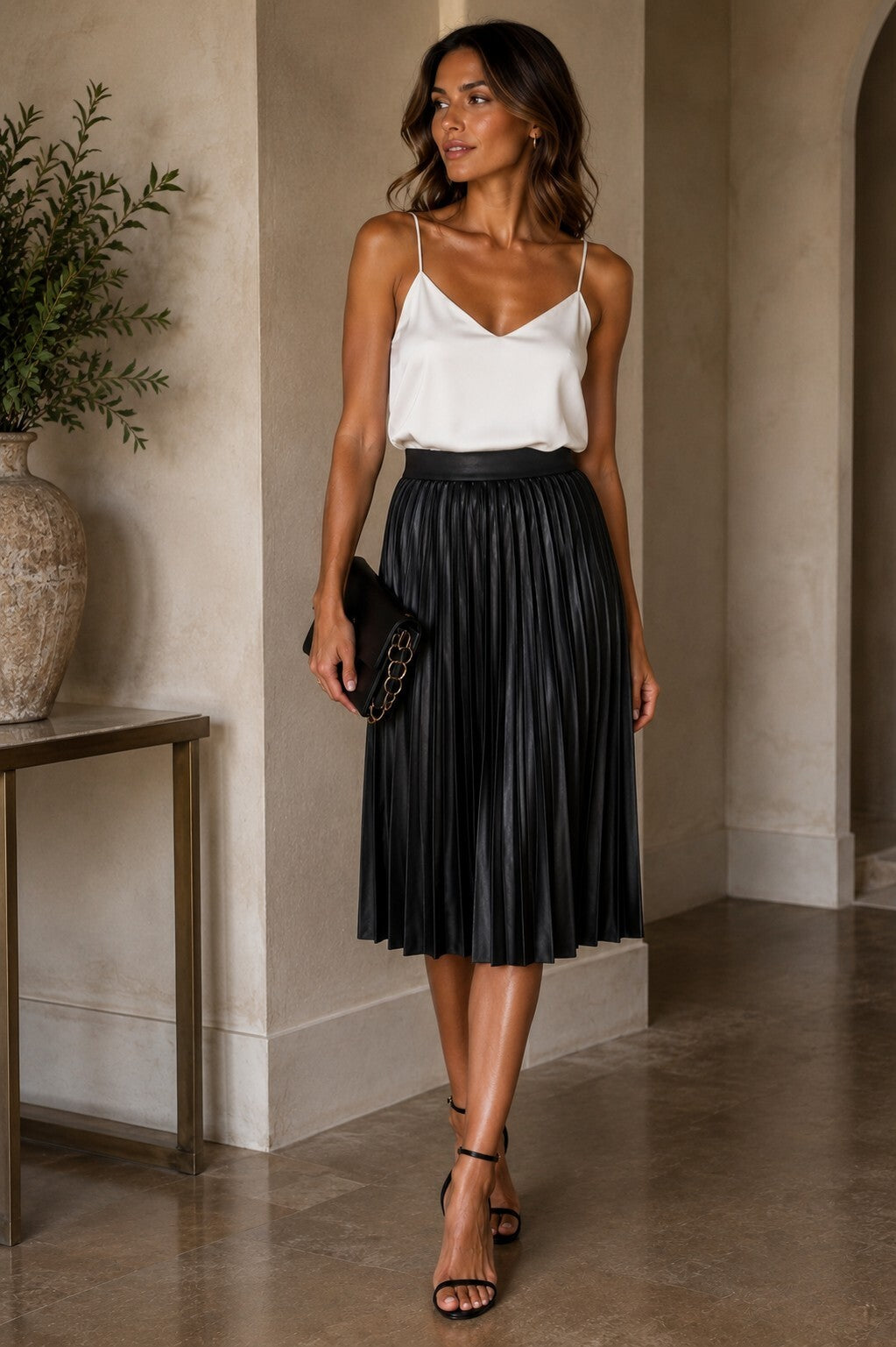 Rachel Zoe Pleated Midi Skirt