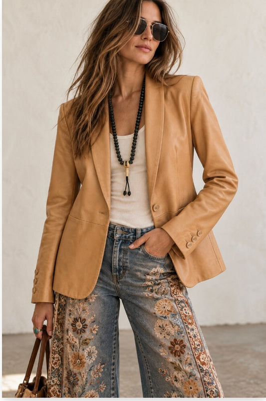 Vince lamb leather blazer