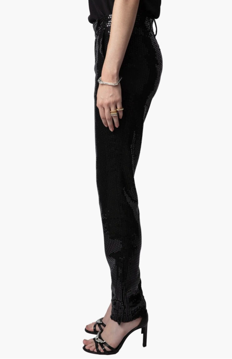 Zadig & Voltaire Prune Sequin Pants - Size 40