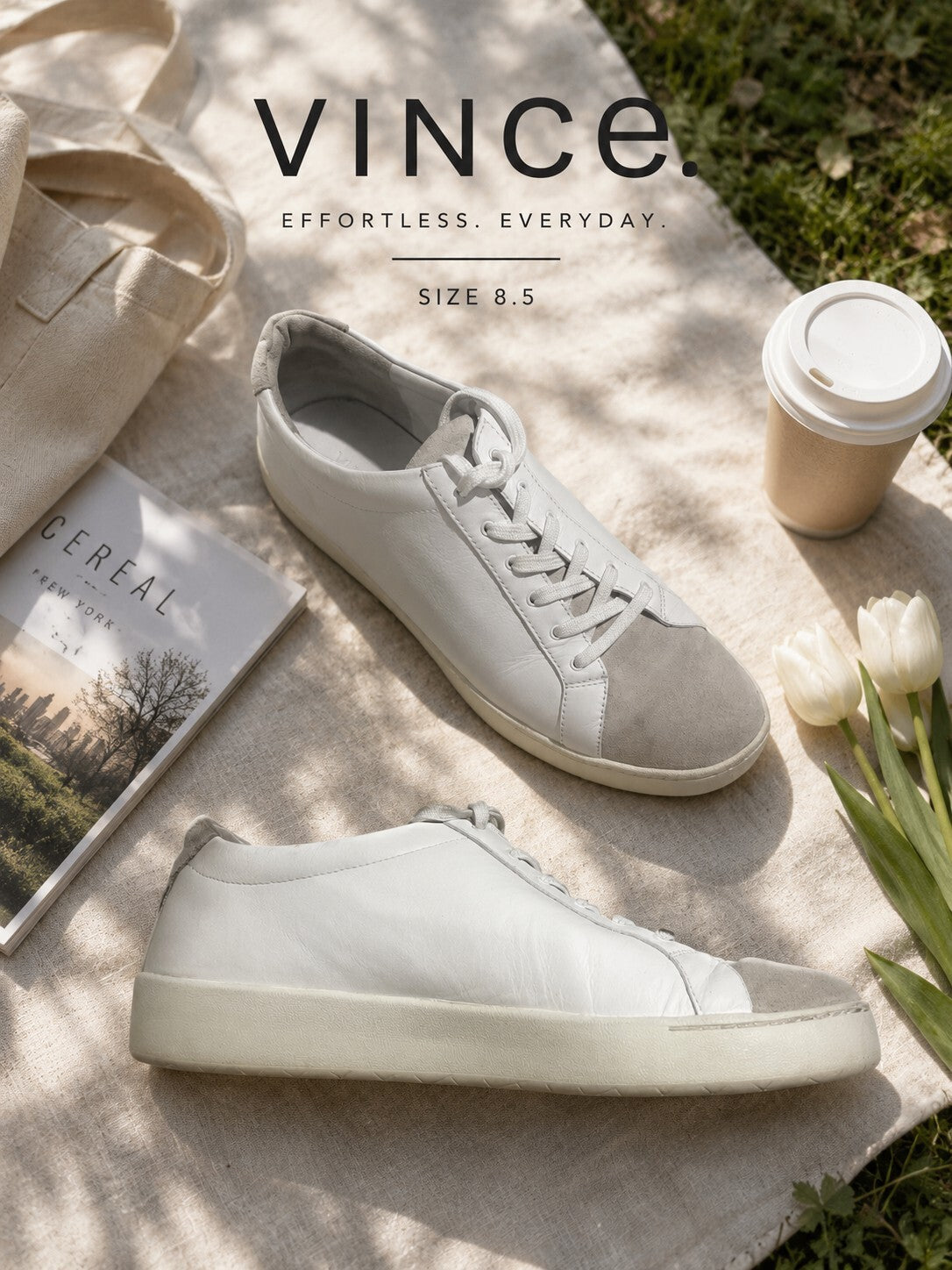 Vince Leather Sneakers - Size 8.5