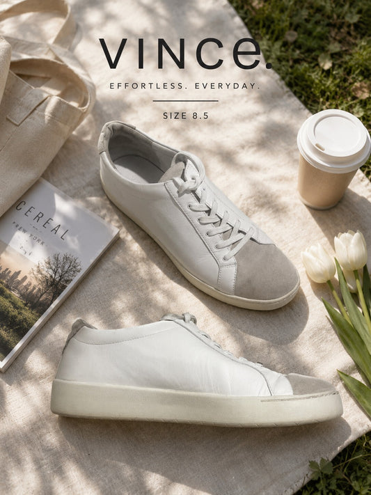 Vince Leather Sneakers - Size 8.5