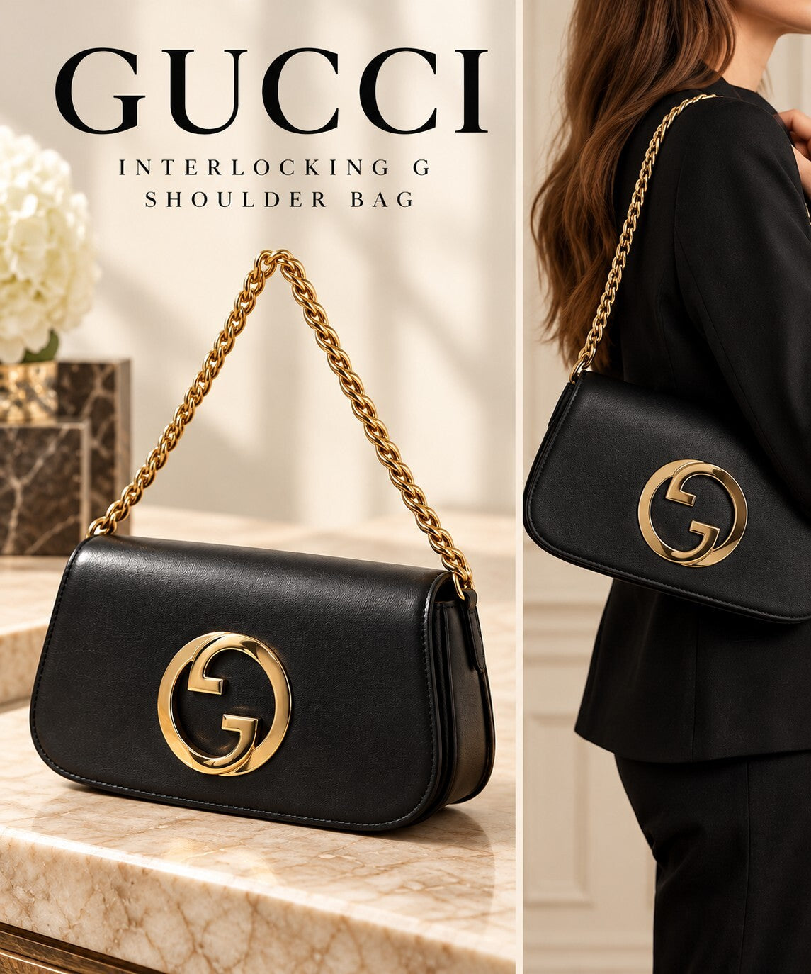 NWT Gucci Interlocking G Logo Shoulder bag