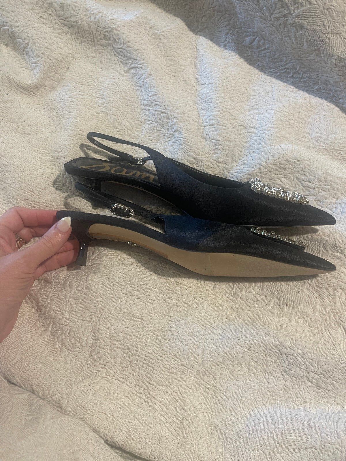 Sam Edelman Kaitlyn Slingback Pointed Toe Kitten Heel Pump