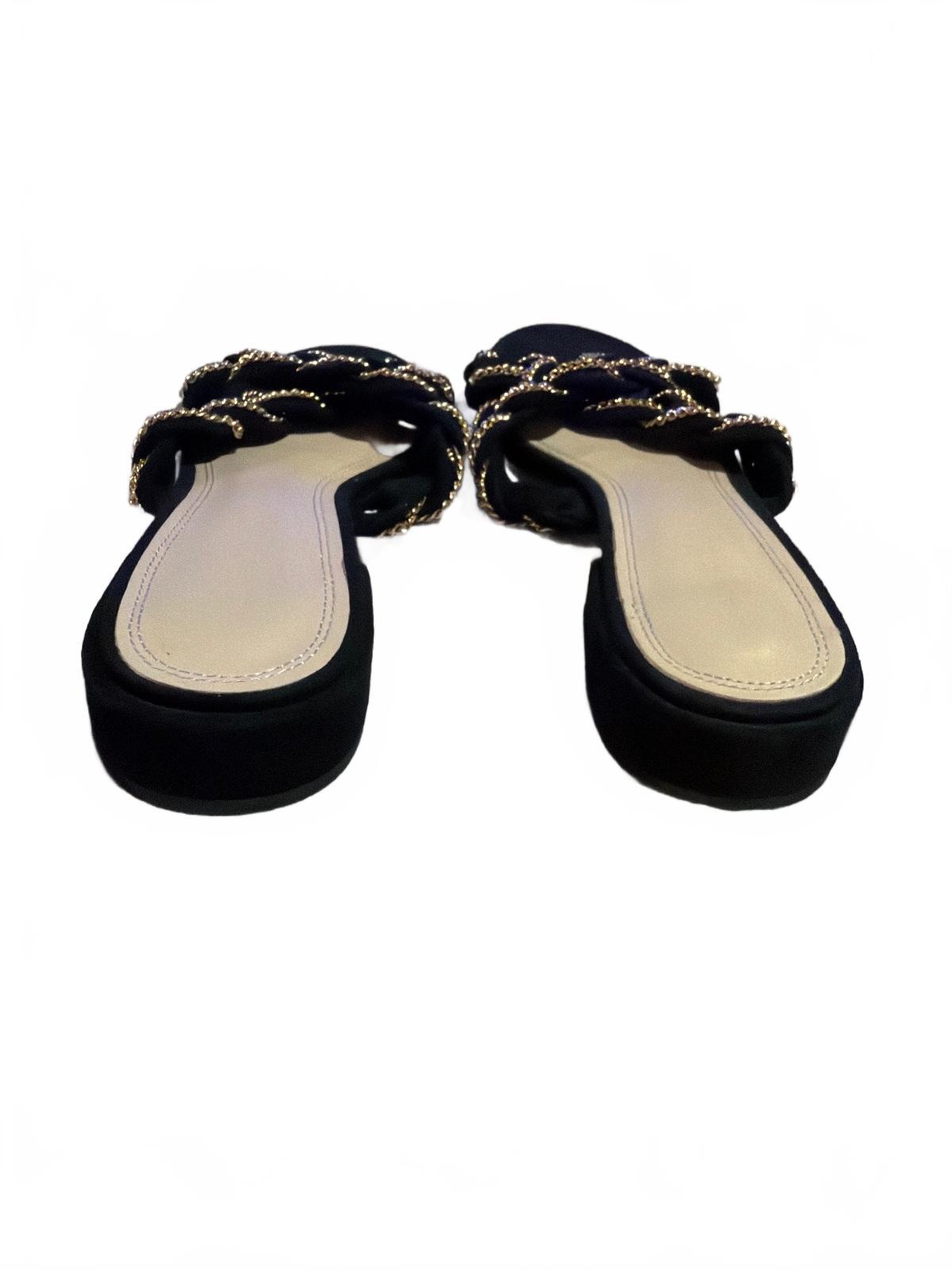 Sandro Black & Gold Sandals