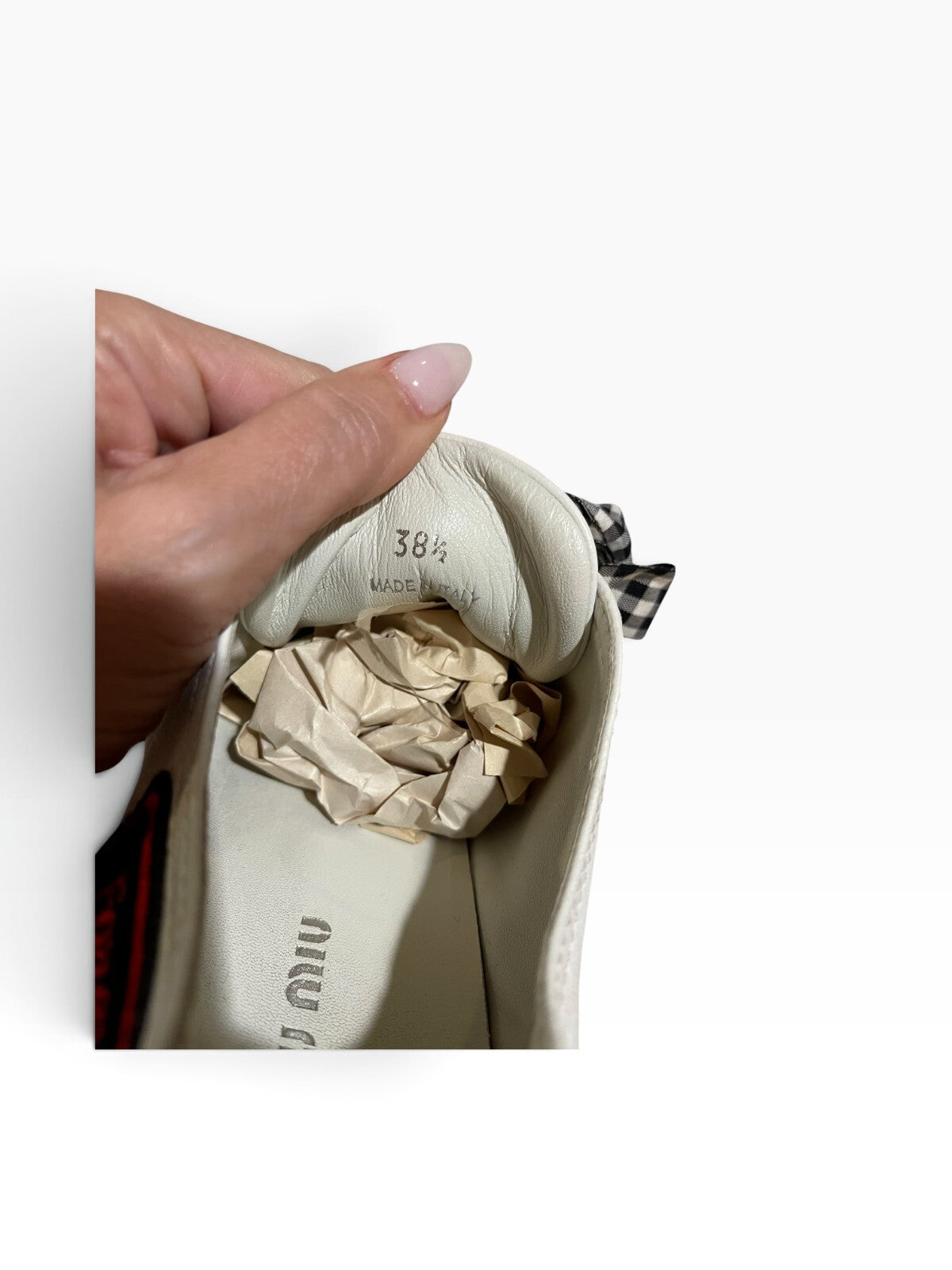 Miu Miu Vichy Gingham Ribbon Sneakers