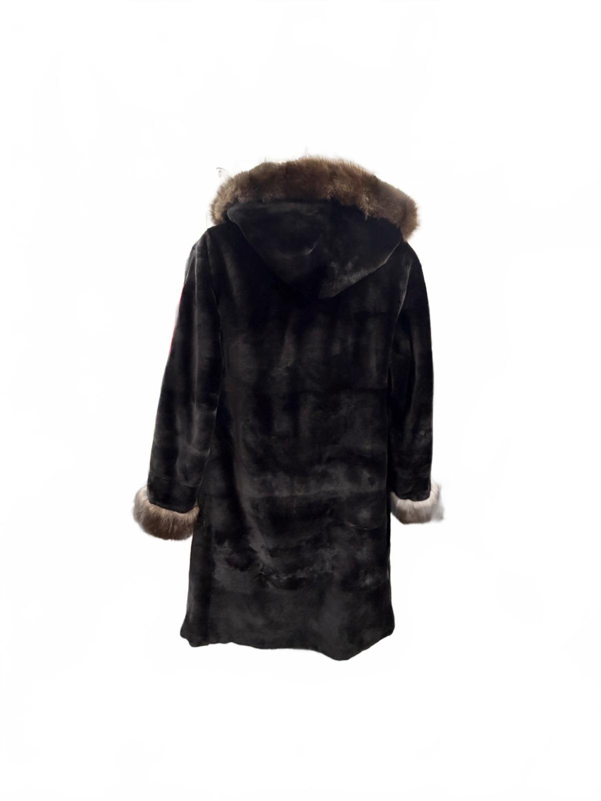 Luxury Reversible Fur Coat with Genuine Russian SOBOL Sable Trim