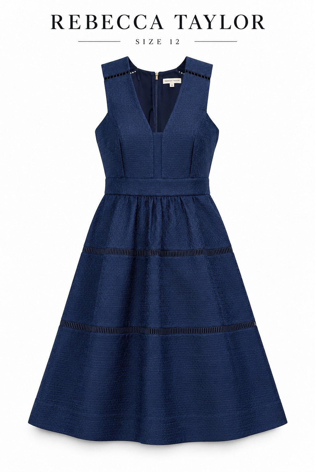 Rebecca Taylor Navy Fit & Flare Dress