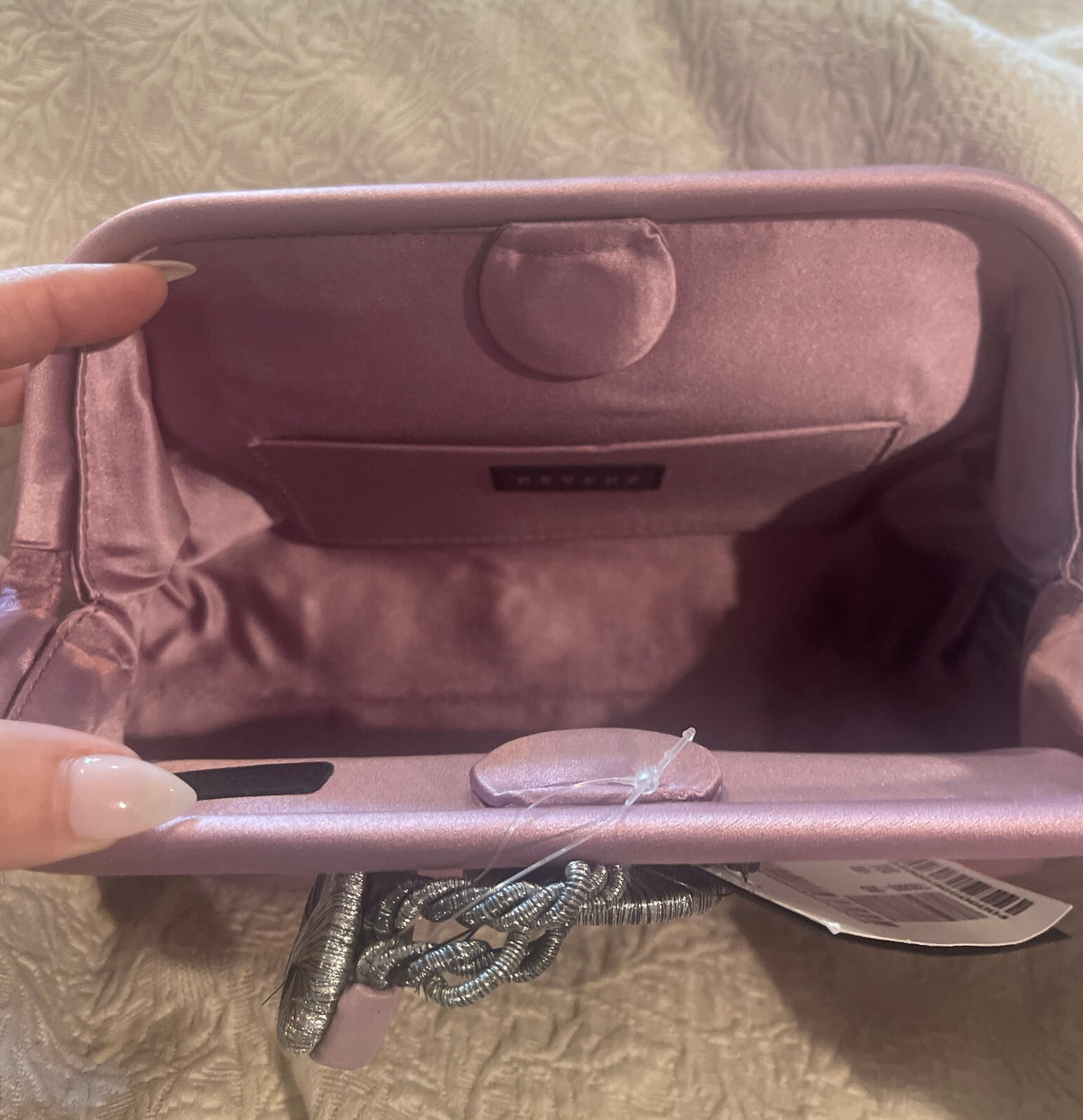 NWT Serena Uziyel Alessa Satin Clutch