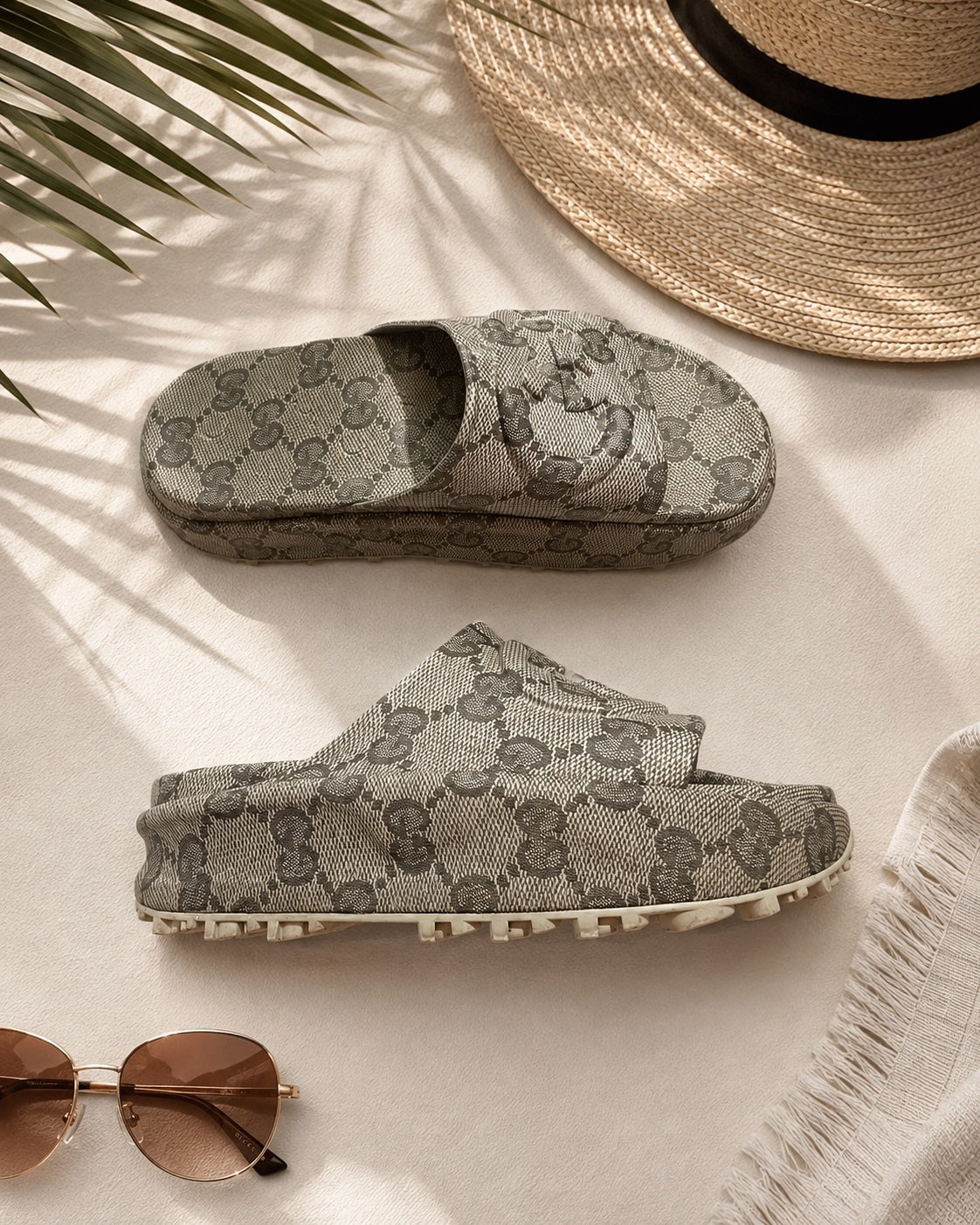 Gucci cubic GG slide Sandals - size 8