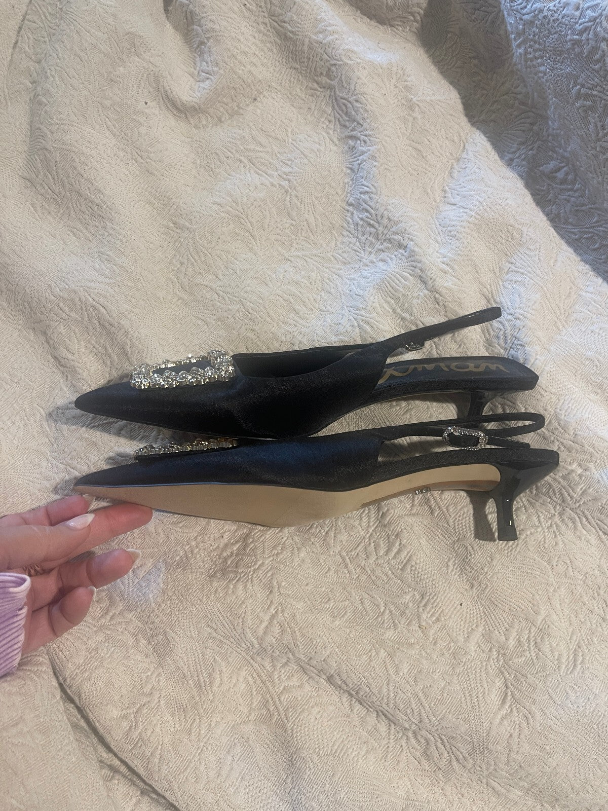Sam Edelman Kaitlyn Slingback Pointed Toe Kitten Heel Pump