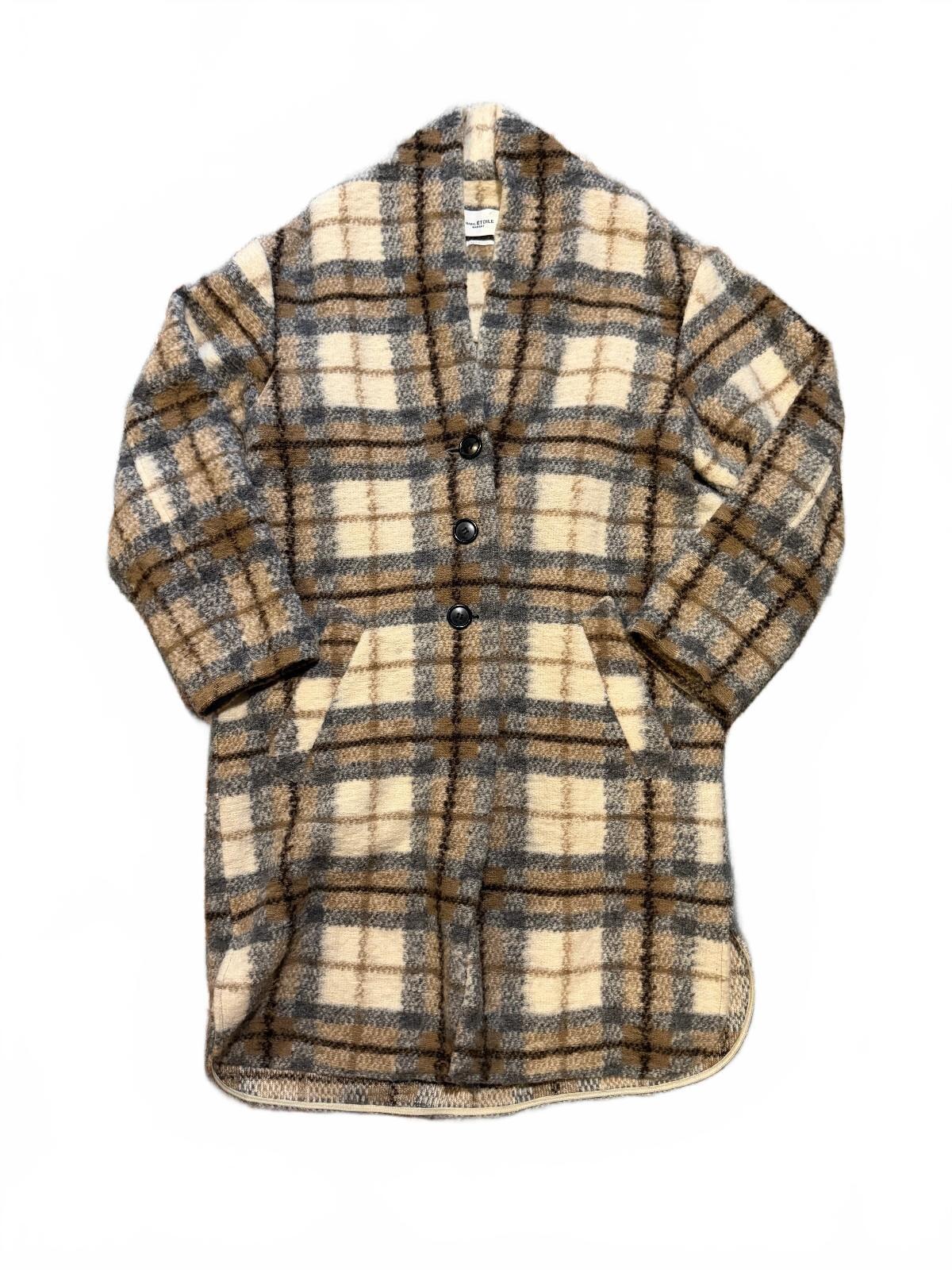 Oversized Isabel Marant Étoile Gabriel Plaid Wool Blend Coat